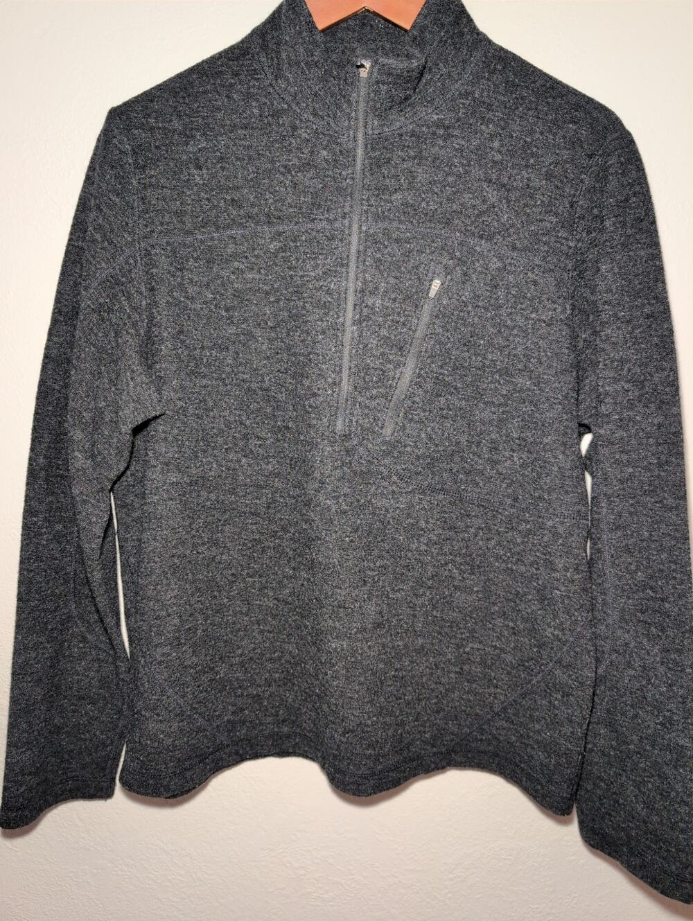 Ibex Shak Quarter Zip Mens Sweater Zque Certified Merino Wool M Black Pocket‎